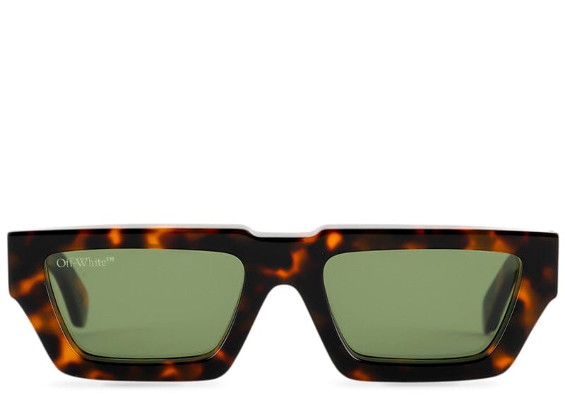 OFF-WHITE Manchester Rectangular Frame Sunglasses Brown/Green/White