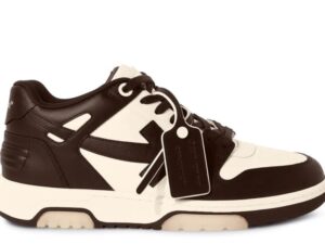 OFF-WHITE Out Of Office "OOO" Low Tops Chocolate Cream