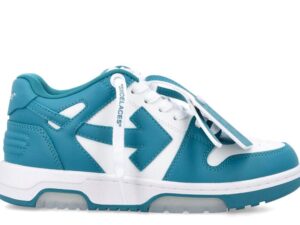 OFF-WHITE Out Of Office OOO Low Tops White Petrol Blue (Women's)