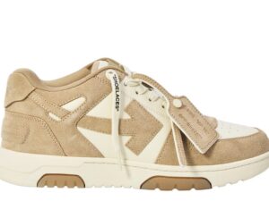 Off-white out of office ooo low tops beige natural suede