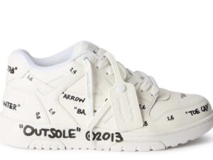 OFF-WHITE OUT OF OFFICE GRAFFITI OUTSOLE LOW TOPS WHITE
