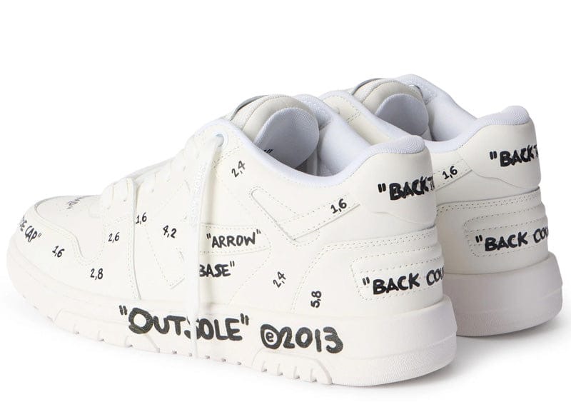 OFF-WHITE OUT OF OFFICE GRAFFITI OUTSOLE LOW TOPS WHITE - Image 3