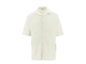 OFF-WHITE CREAM TERRY COTTON BOWLING SHIRT