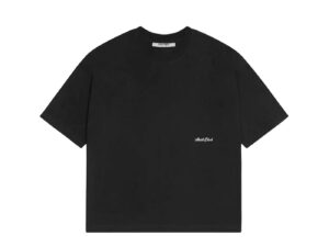 ABOUT:BLANK BANNER T-SHIRT BLACK/ECRU