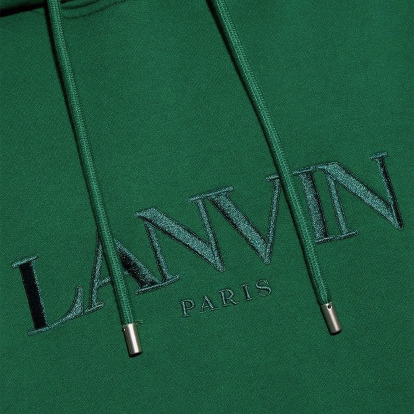LANVIN LOGO EMBROIDERED HOODIE GREEN - Image 3