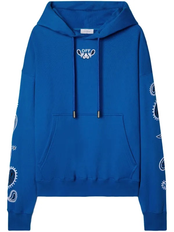 OFF-WHITE C/O VIRGIL ABLOH BANDANA-EMBROIDERED DRAWSTRING HOODIE