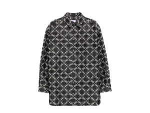 OFF-WHITE LOGO-MONOGRAM DENIM SHIRT RAW BLUE