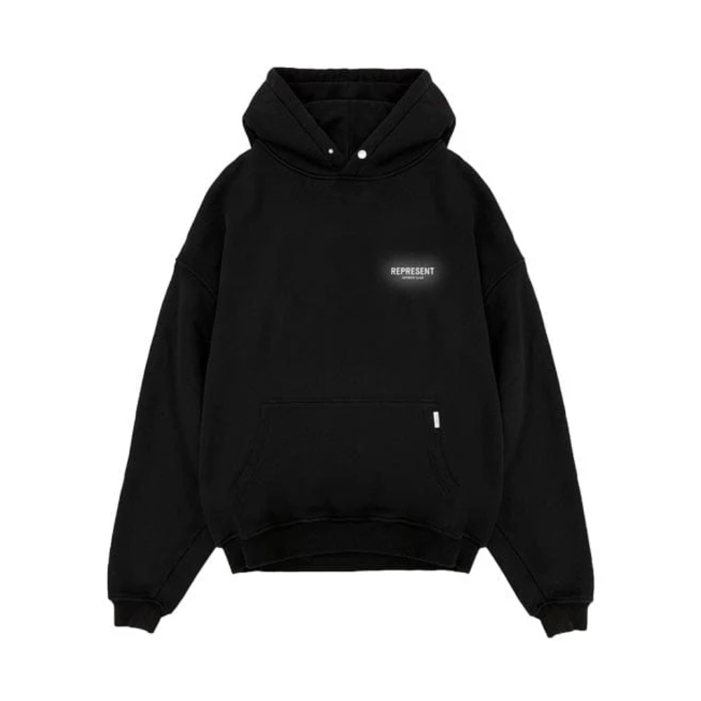 Represent Owners Club Reflective Hoodie 'Black'